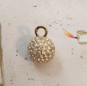 Gold CZ Crystal Ball Necklace Pendant
